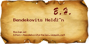 Bendekovits Helén névjegykártya